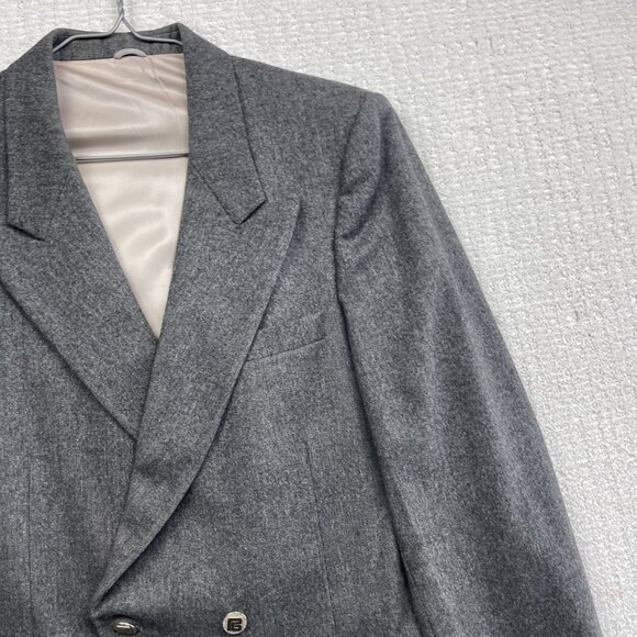 Pierre Balmain Gray Wool Double Breasted Sport Coat Blazer Men’s Sz 40R Classic - Picture 4 of 16